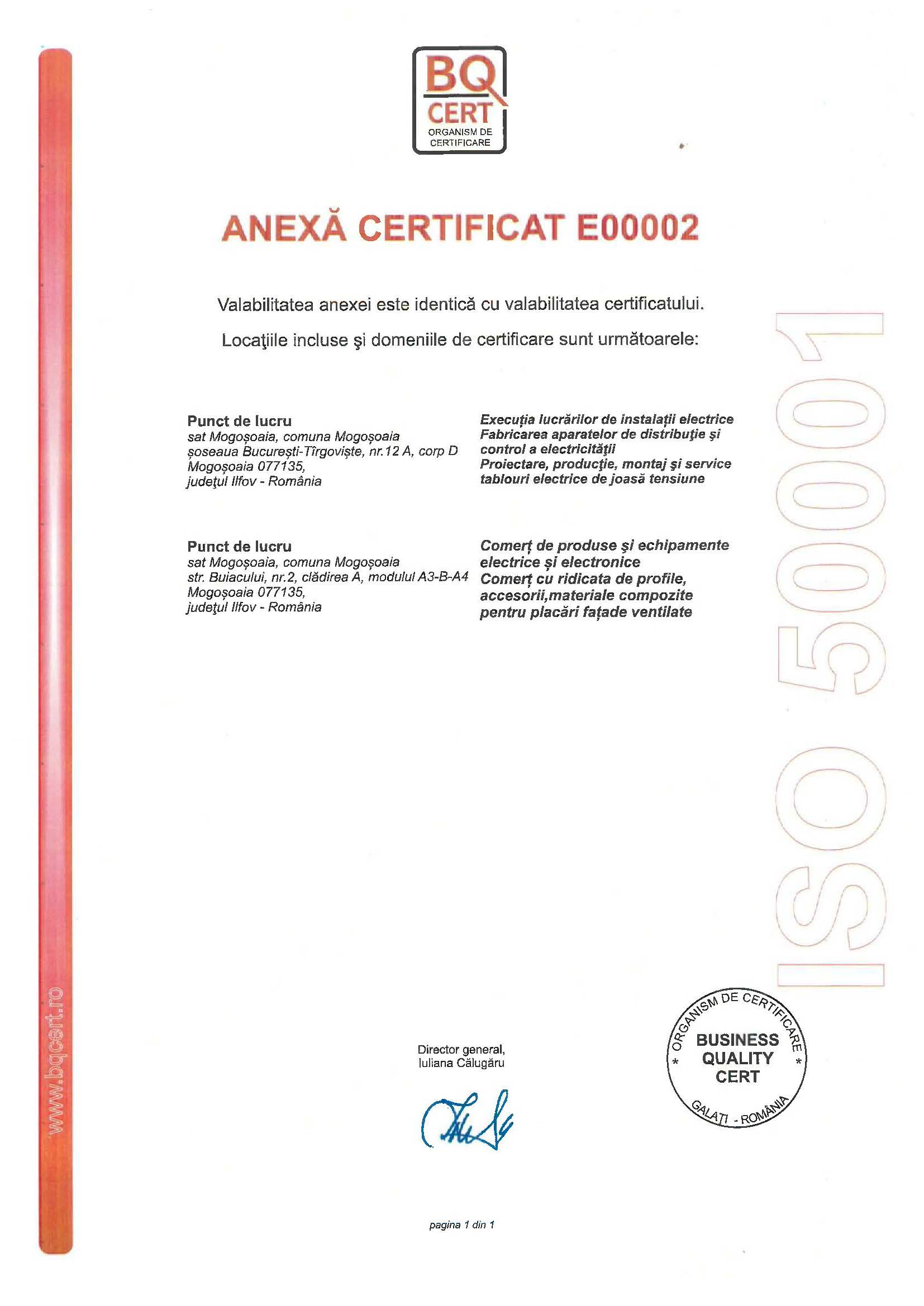 Anexa Certificat 